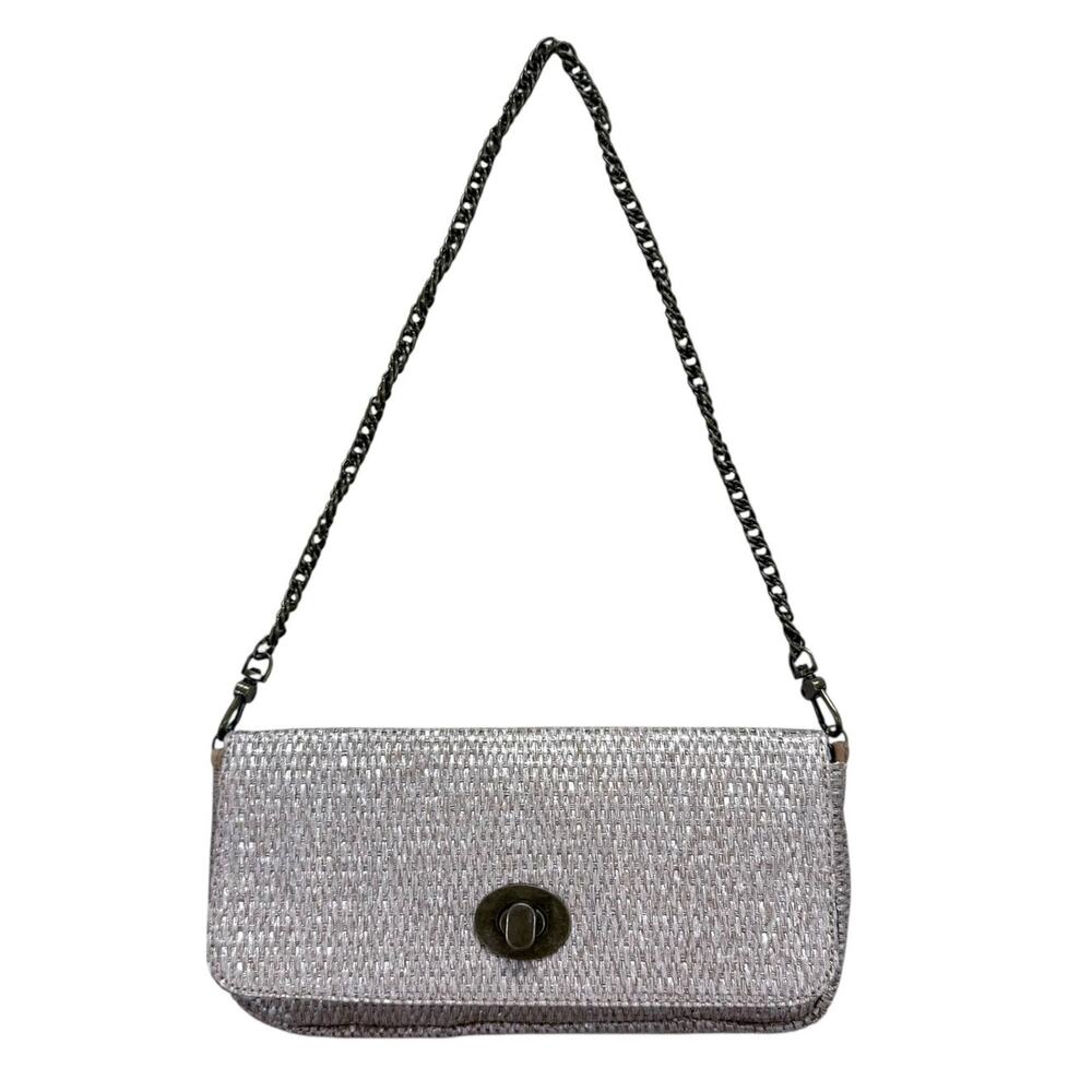 Shiraleah Natural Woven Toggle Clutch Envelope Purse Handbag Cream / Beige